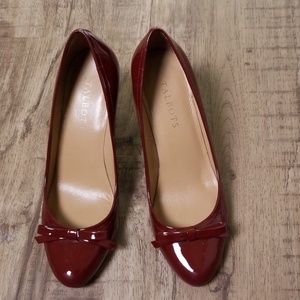 Talbots Burgundy Patent Leather Round Toe with Bow